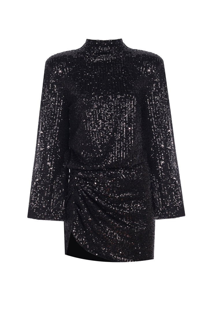 ROWENA DRESS - BLACK SEQUINED