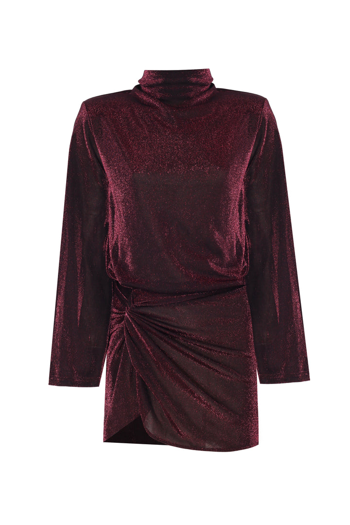 ROWENA DRESS - SHINY BURGUNDY