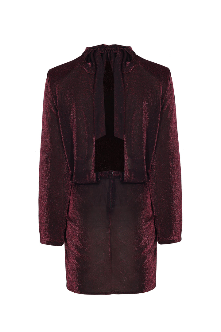 ROWENA DRESS - SHINY BURGUNDY